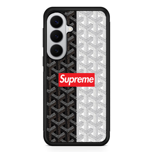 Supreme Black White Pattern Samsung Galaxy S26 Case | Slim Rubber Case for Samsung Galaxy S26