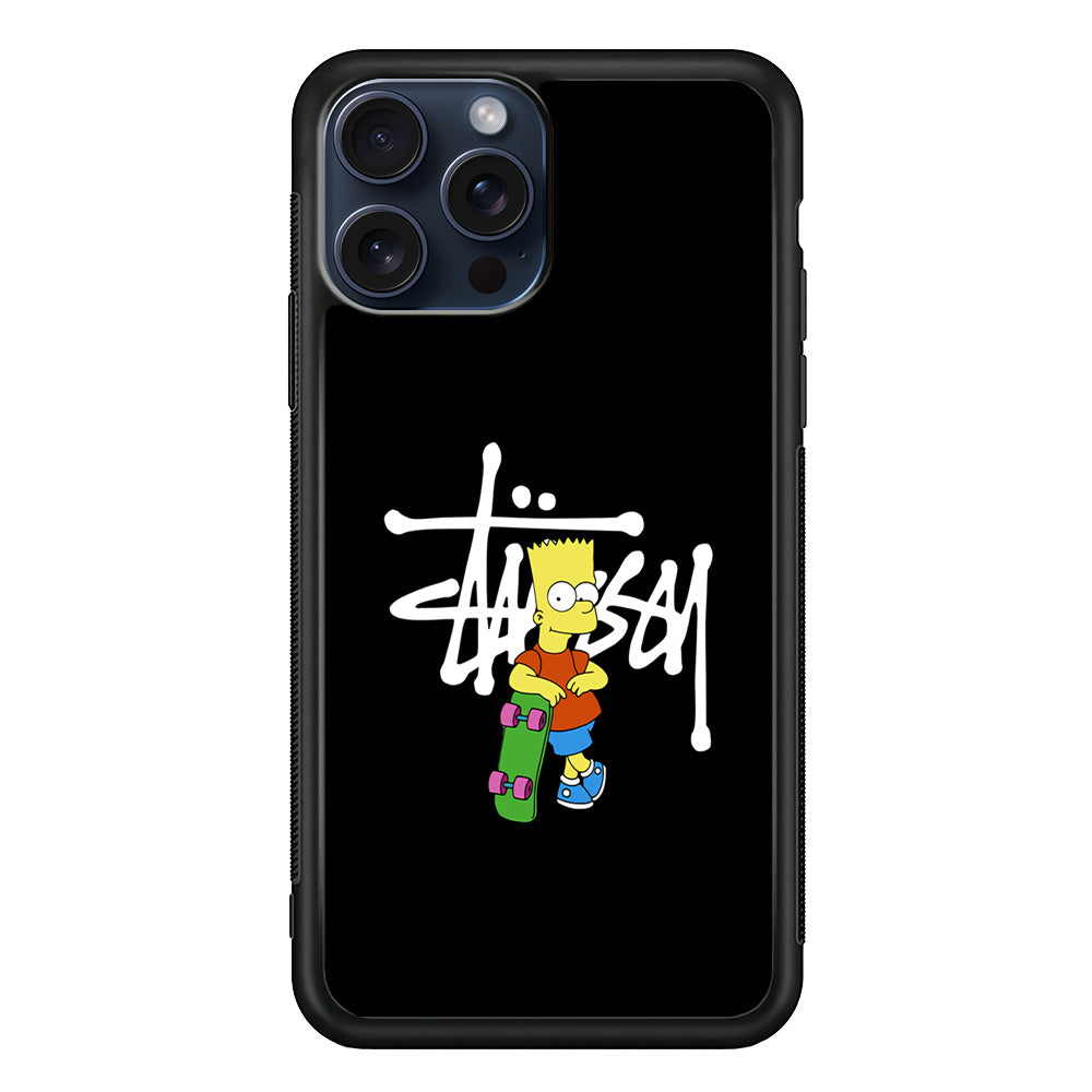 Stussy Simpson Skate iPhone 15 Pro Max Case | Slim Rubber Case for iPhone 15 Pro Max