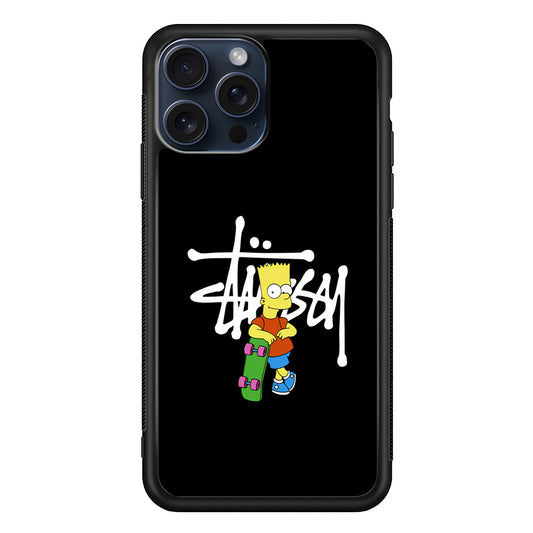 Stussy Simpson Skate iPhone 15 Pro Max Case | Slim Rubber Case for iPhone 15 Pro Max