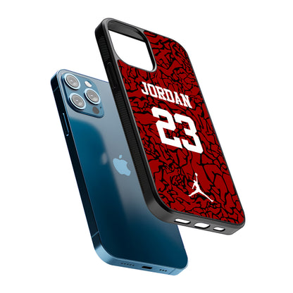 Air Jordan Black Patern 23 2D Rubber Phone Case | Slim Protective Phone Case