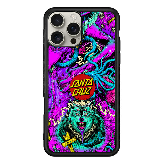 Santa Cruz Skateboard Wolf iPhone 16 Pro Max Case | Slim Rubber Case for iPhone 16 Pro Max