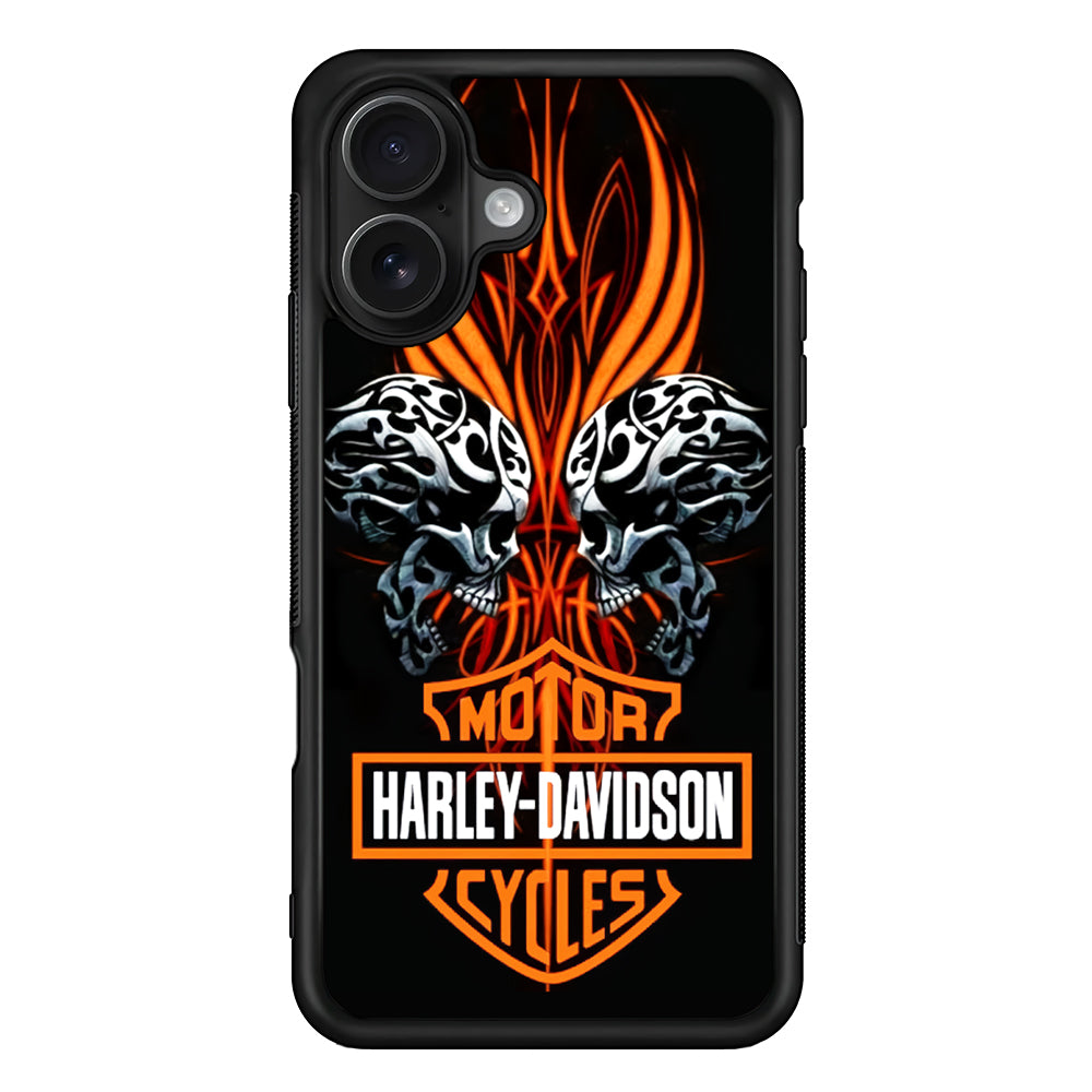Harley Davidson Two Skull iPhone 16 Case - Oxvistore