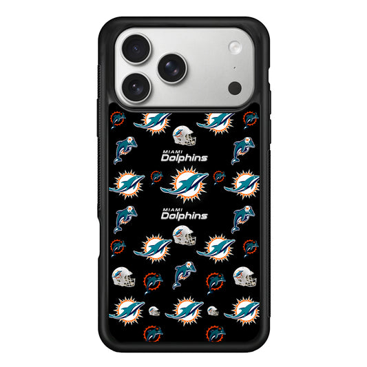 Miami Dolphins Pattern iPhone 17 Pro Case | Slim Rubber Case for iPhone 17 Pro