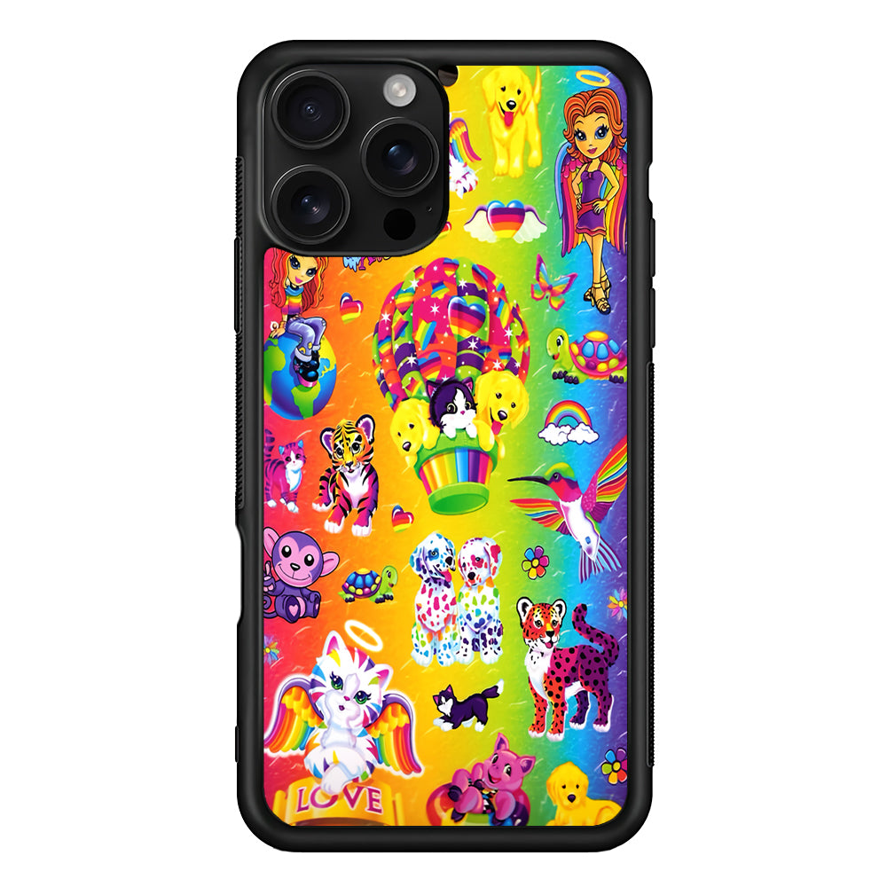Cute Animal Cartoon Rainbow Pattern iPhone 16 Pro Case | Durable Protective Case for iPhone 16 Pro