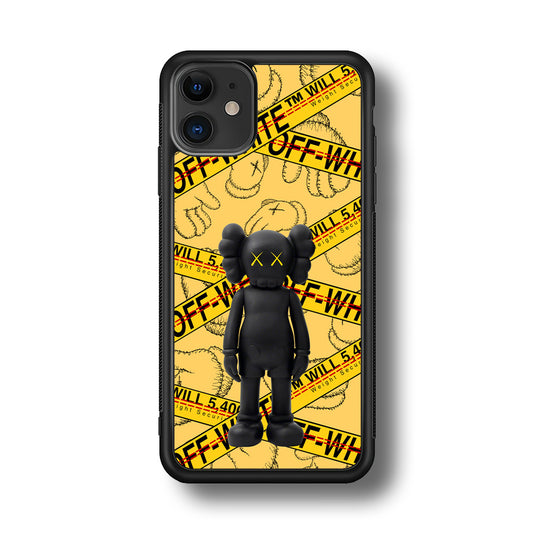 Kaws x Off White Yellow Belt iPhone 11 Case | Slim Rubber Case for iPhone 11