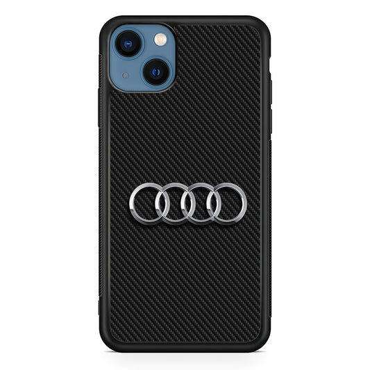 Audi Metal Against a Dark Carbon iPhone 13 Case | Slim Rubber Case for iPhone 13