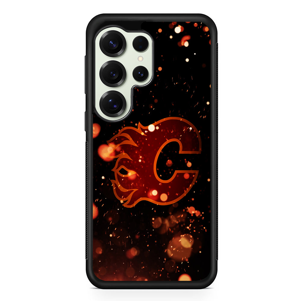 Calgary Flames Sparkling Samsung Galaxy S25 Ultra Case | Durable Rubber Case for Samsung Galaxy S25 Ultra