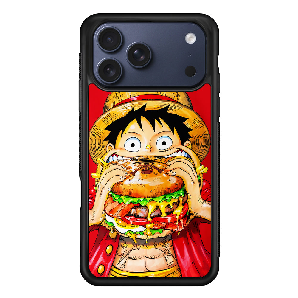 Monkey D Luffy Eating a Burger iPhone 17 Pro Max Case | Slim Protective Cover for iPhone 17 Pro Max