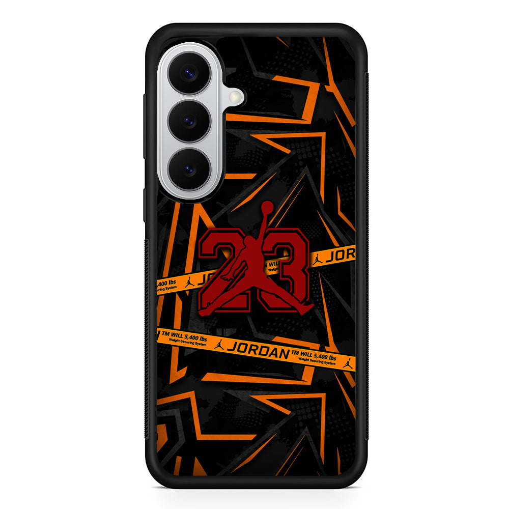 Air Jordan Orange Shapes Samsung Galaxy S26 Case | Slim Samsung Galaxy S26 Rubber Case