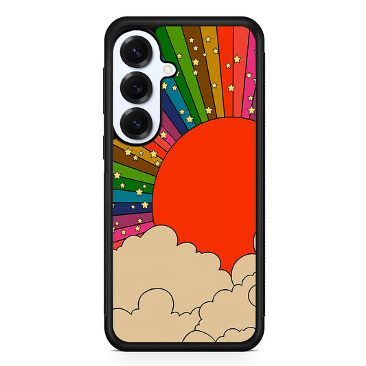 Rainbow 70s Sunset Samsung Galaxy S25 Plus Case | Slim Rubber Cover for Samsung Galaxy S25 Plus