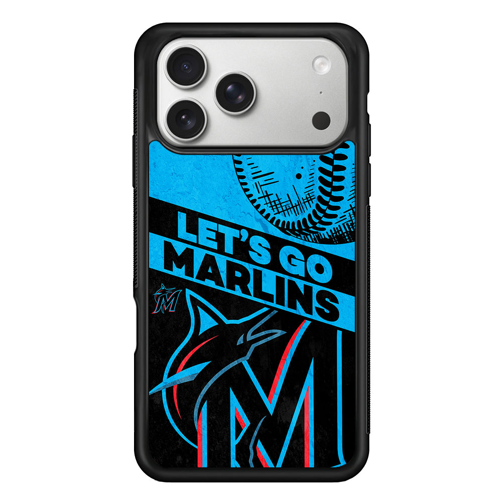 Miami Marlins Let's Go iPhone 17 Pro Case | Slim Rubber Case for iPhone 17 Pro