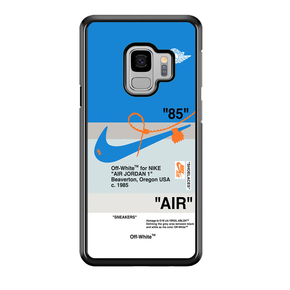 Off White x Nike Air Jordan Blue Samsung Galaxy S9 Case | Slim Rubber Case for Samsung Galaxy S9