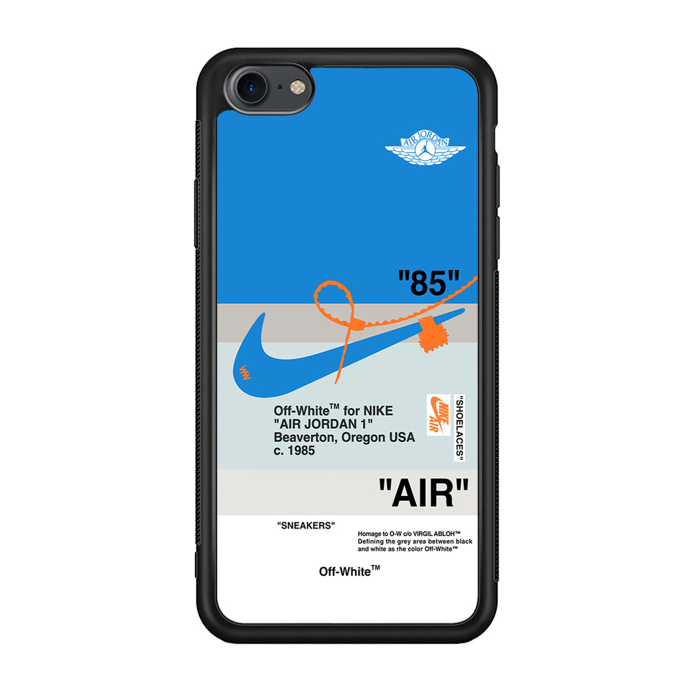 Off White x Nike Air Jordan Blue iPhone 8 Case | Slim Rubber Case for iPhone 8