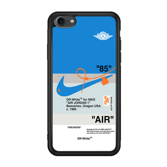 Off White x Nike Air Jordan Blue iPhone 8 Case | Slim Rubber Case for iPhone 8