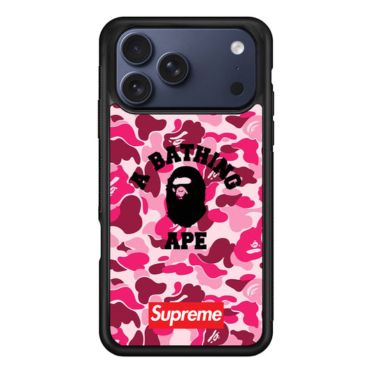 A Bathing Ape Supreme Bape Camo iPhone 17 Pro Max Case | Slim Rubber Case for iPhone 17 Pro Max