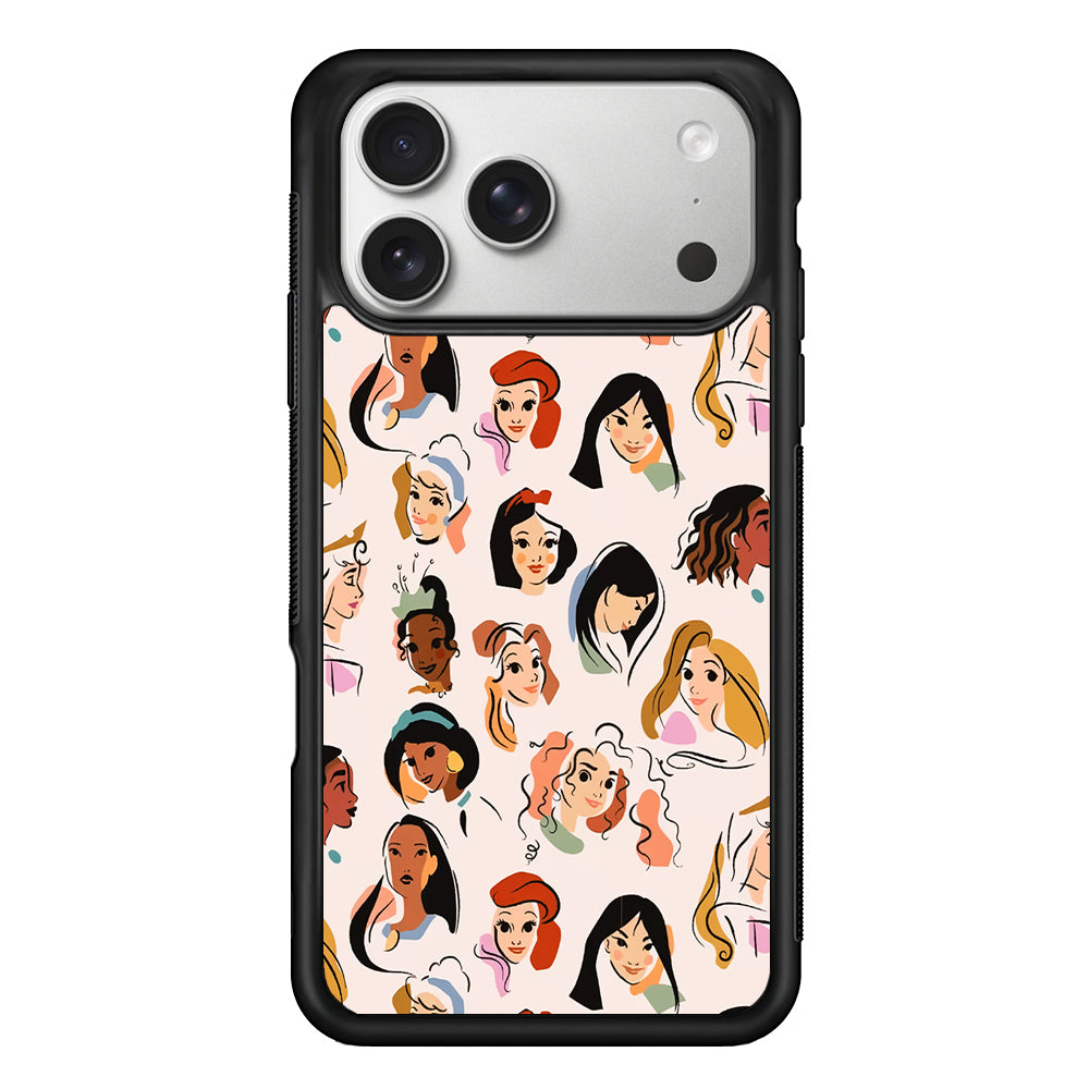 Princess Face Sketch Collection iPhone 17 Pro Case | Slim Rubber Case for iPhone 17 Pro