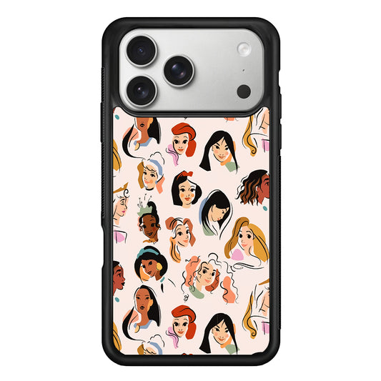 Princess Face Sketch Collection iPhone 17 Pro Case | Slim Rubber Case for iPhone 17 Pro