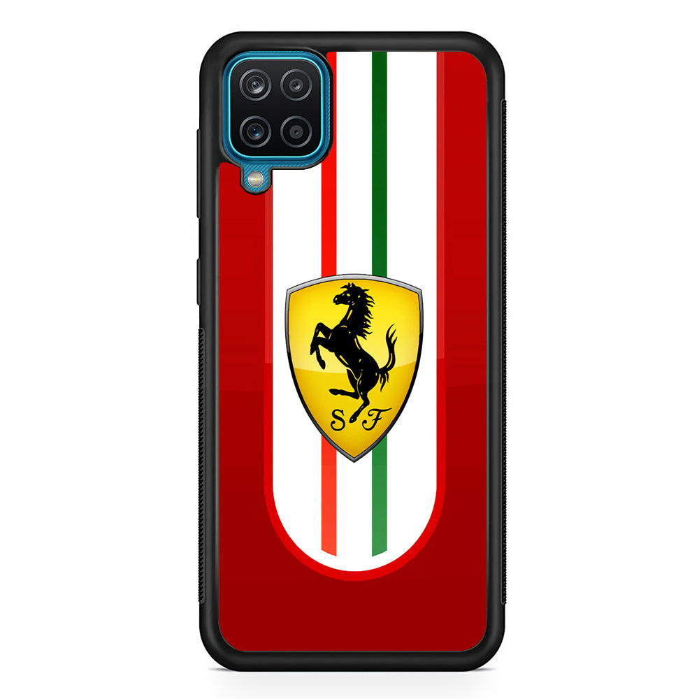 Ferrari Logo Red Samsung Galaxy A12 Case | Slim Rubber Case for Samsung Galaxy A12