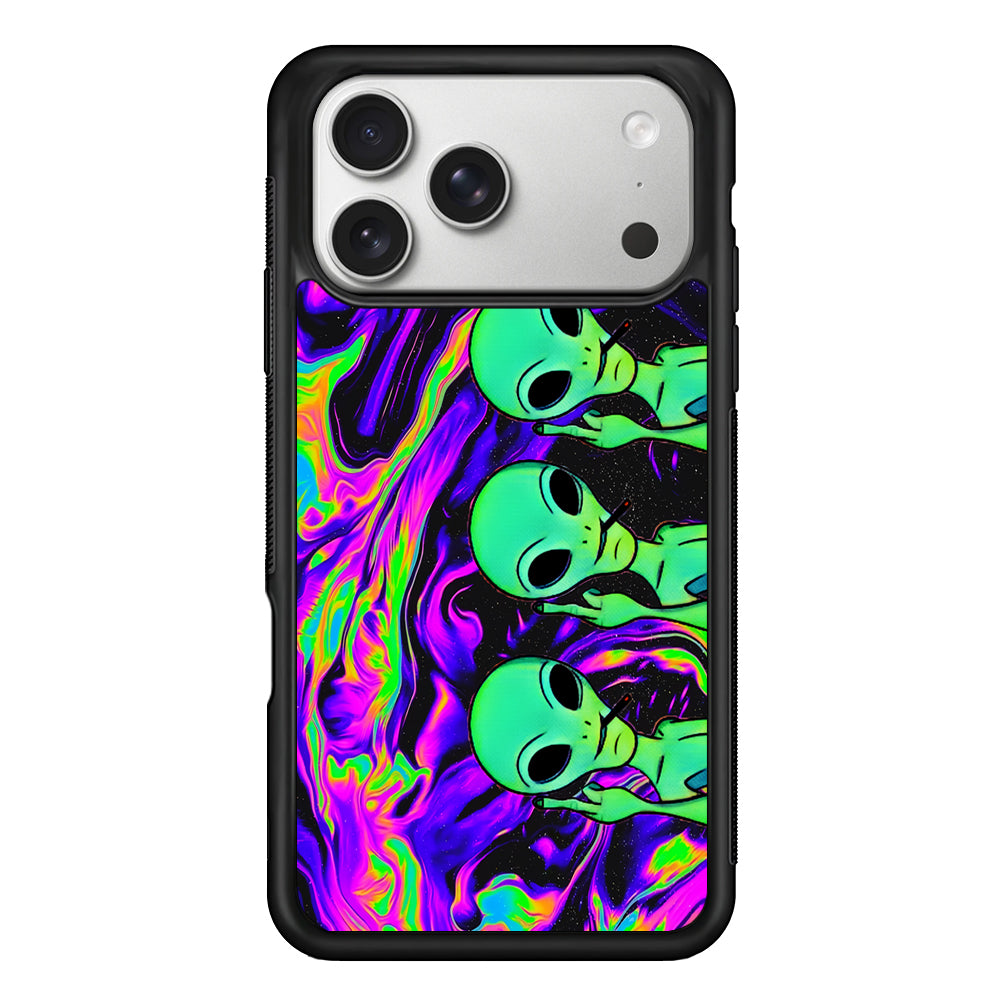 Marble Three Aliens iPhone 17 Pro Case | Slim Rubber Case for iPhone 17 Pro