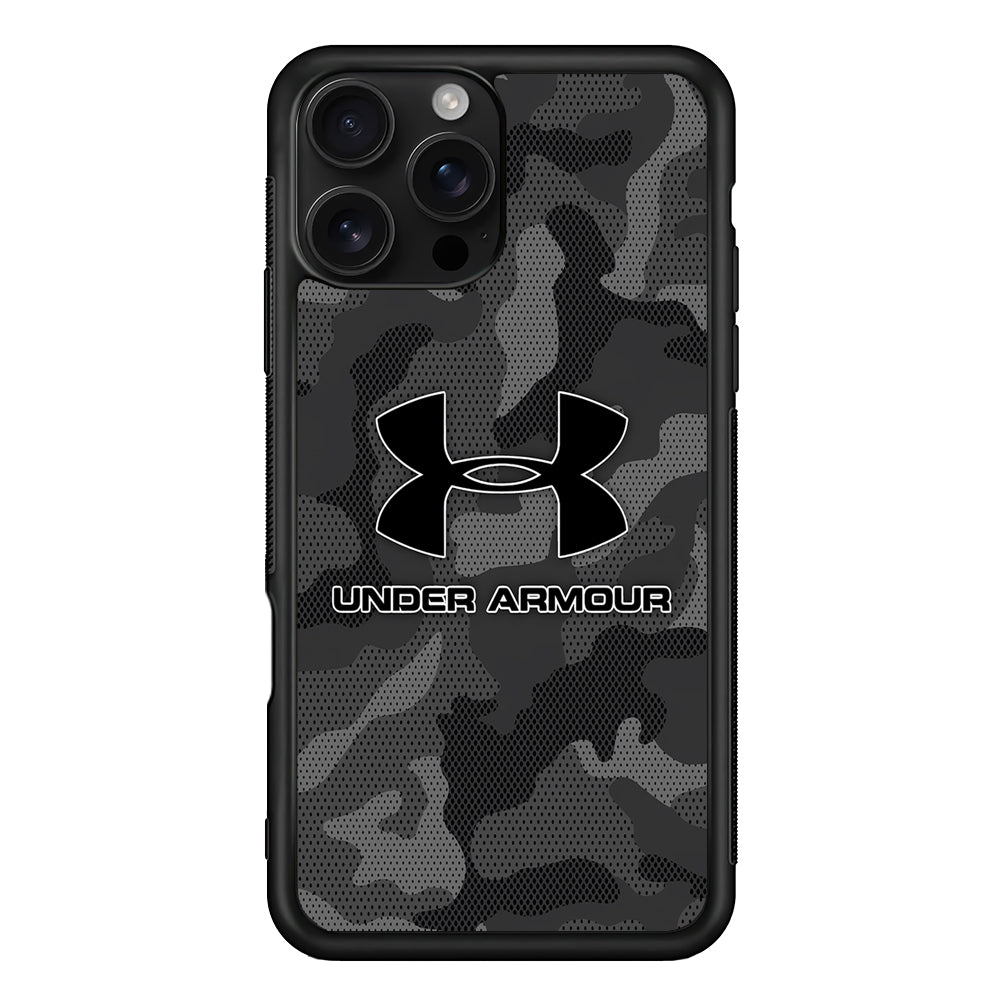 Under Armour Black Camo iPhone 16 Pro Case | Slim Rubber Case for iPhone 16 Pro