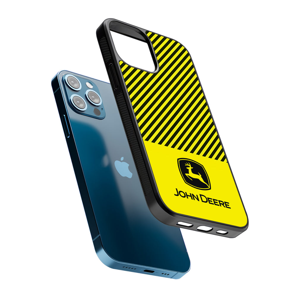 John Deere Black Patern 2D Rubber Phone Case | Durable Phone Case