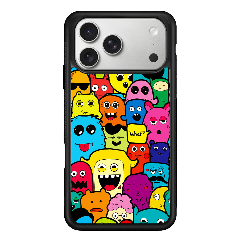 Monster Doodle Funny and Spooky iPhone 17 Pro Case | Slim Rubber Case for iPhone 17 Pro
