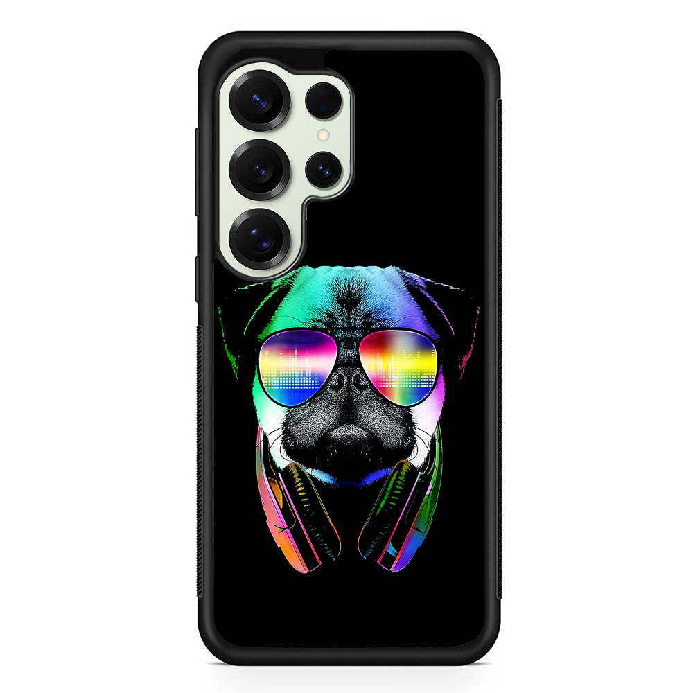 Music Love Pug DJ Samsung Galaxy S25 Ultra Case | Durable Rubber Case for Samsung Galaxy S25 Ultra