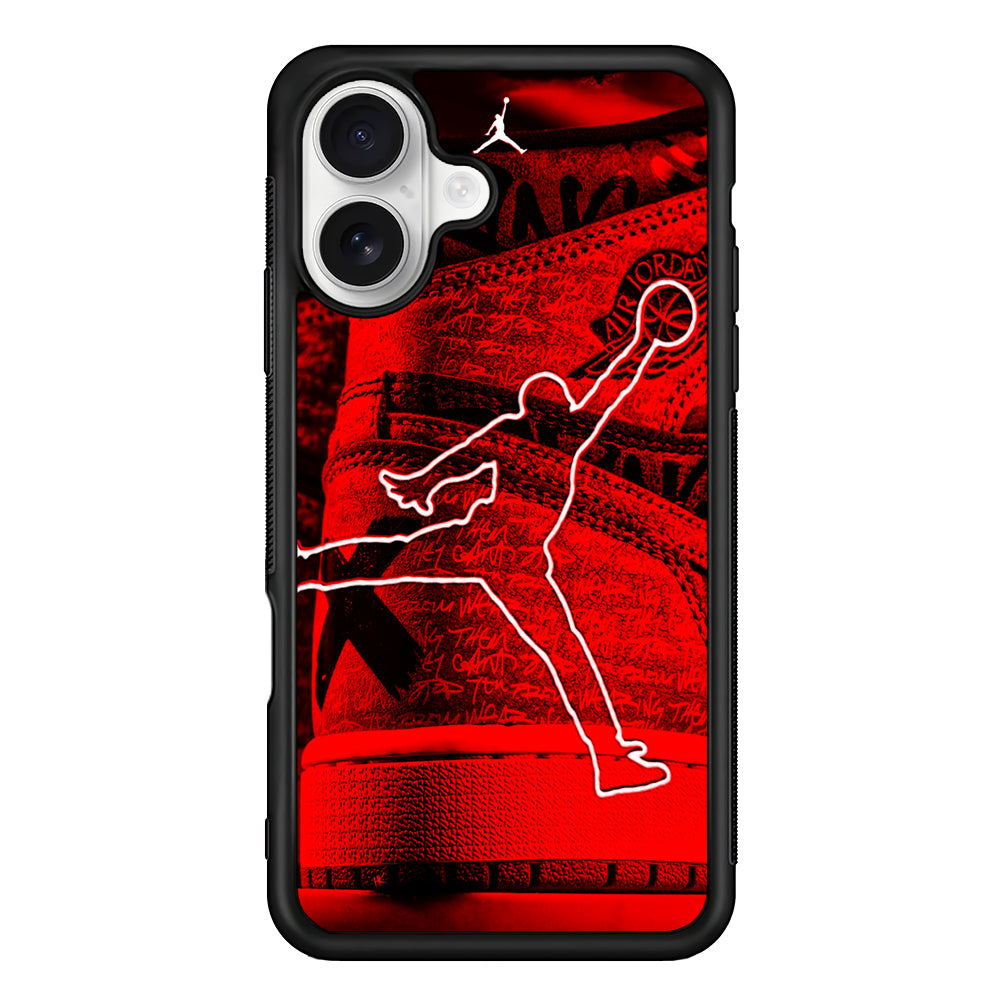 Air Jordan Red Shoes iPhone 16 Plus Case – Slim Fit Protective Phone Case
