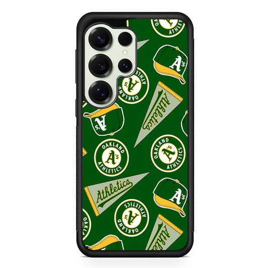 Oakland Athletics Pattern Samsung Galaxy S25 Ultra Case | Durable Rubber Case for Samsung Galaxy S25 Ultra