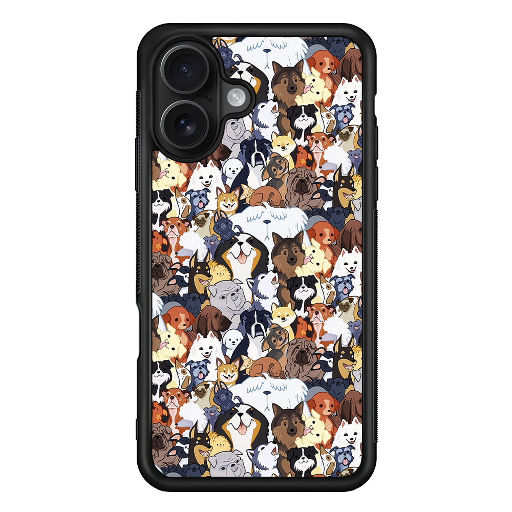 Puppy Party Pattern iPhone 16 Case - Oxvistore