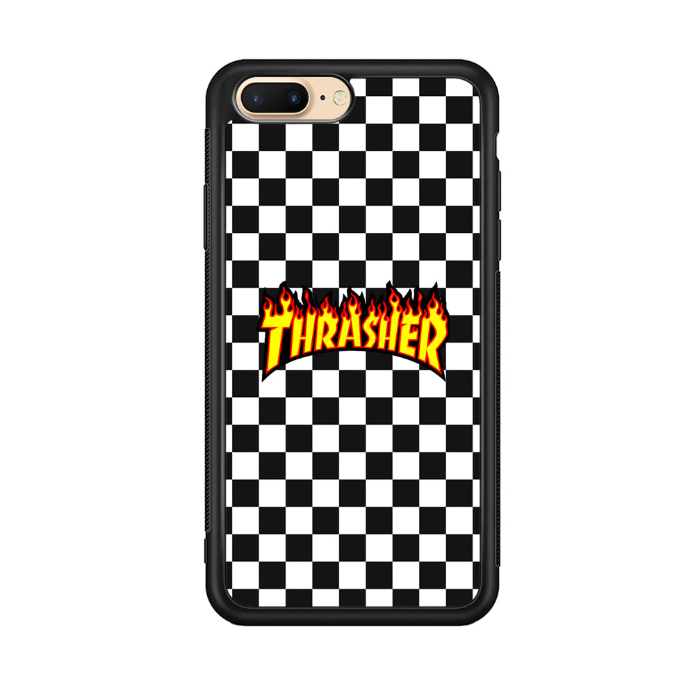 Thrasher Chess Pattern iPhone 8 Plus Case | Slim Rubber Case for iPhone 8 Plus