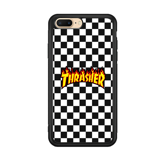 Thrasher Chess Pattern iPhone 8 Plus Case | Slim Rubber Case for iPhone 8 Plus