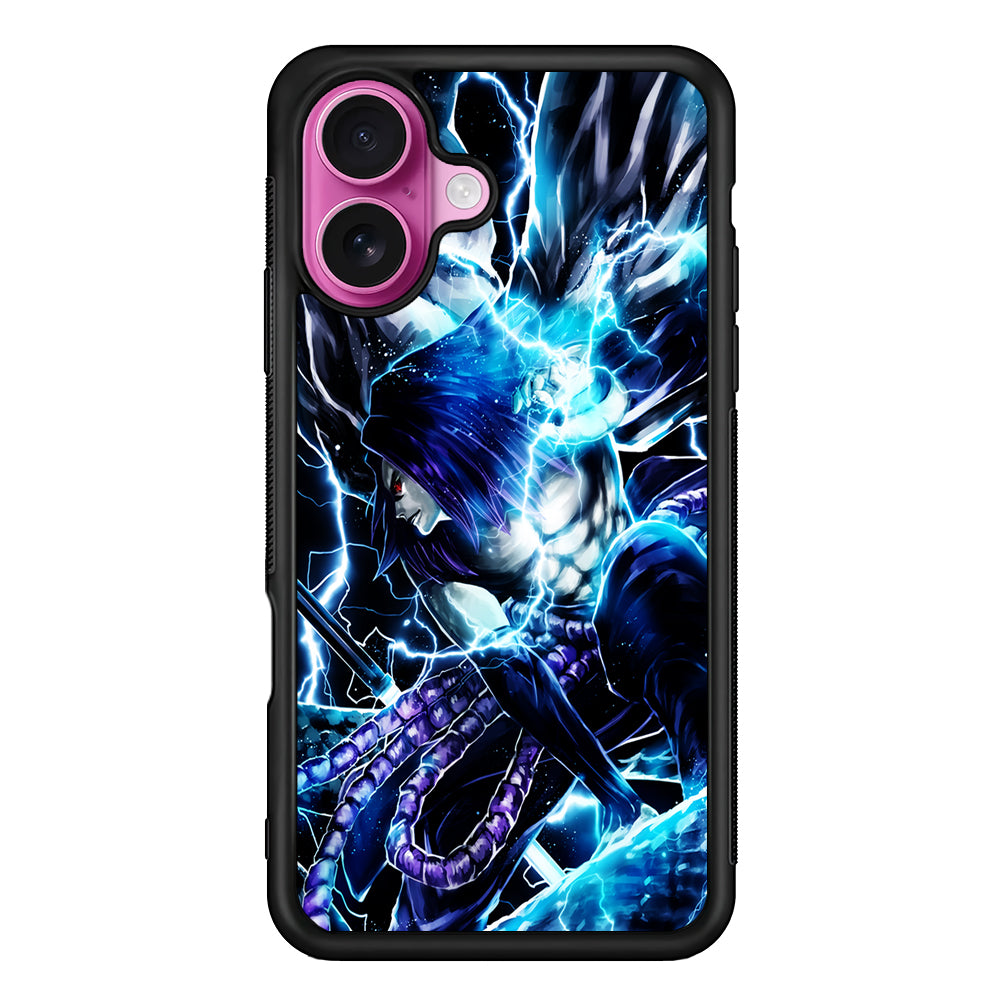 Naruto Sasuke Chidori Art iPhone 17 Case | Slim Protective Rubber Phone Cover