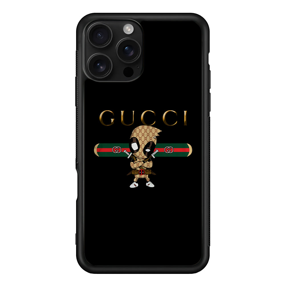 Gucci Deadpool Style iPhone 16 Pro Case | Slim Rubber Case for iPhone 16 Pro