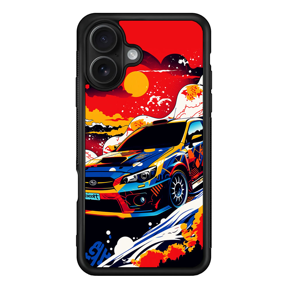 Japanese Retro Car Sunset iPhone 16 Case - Oxvistore