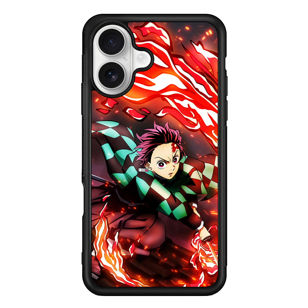 Tanjiro Kamado Demon Slayer Anime iPhone 16 Plus Case | Durable Protective Rubber Cover