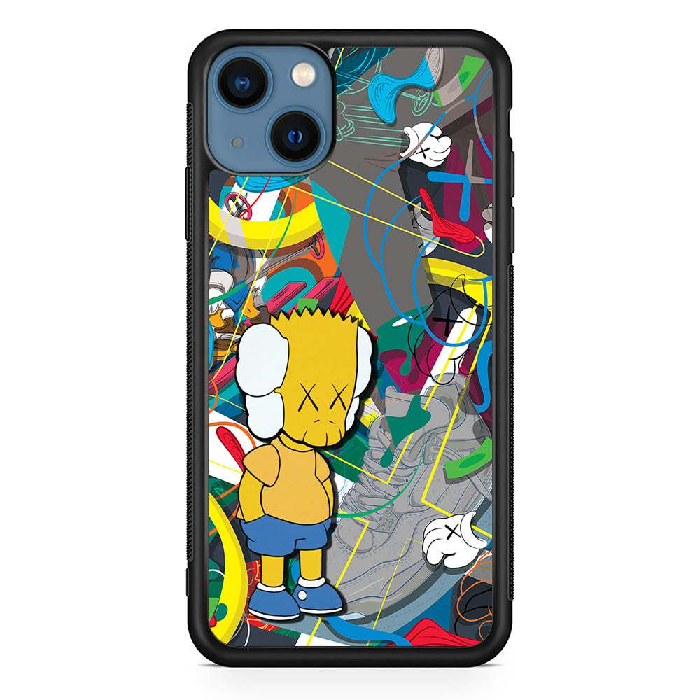 Kaws Doodle Bart Cover iPhone 13 Case | Slim Rubber Case for iPhone 13
