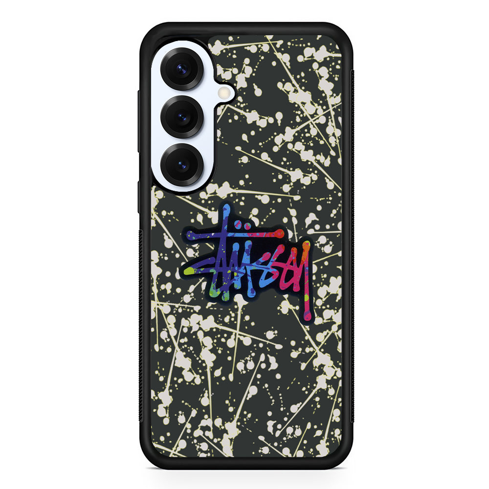 Stussy Splash Grey Samsung Galaxy S25 Plus Case | Slim Rubber Case for Samsung Galaxy S25 Plus