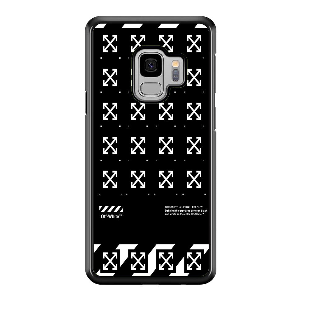 Off White Logo Black Pattern Samsung Galaxy S9 Case | Slim Rubber Case for Samsung Galaxy S9