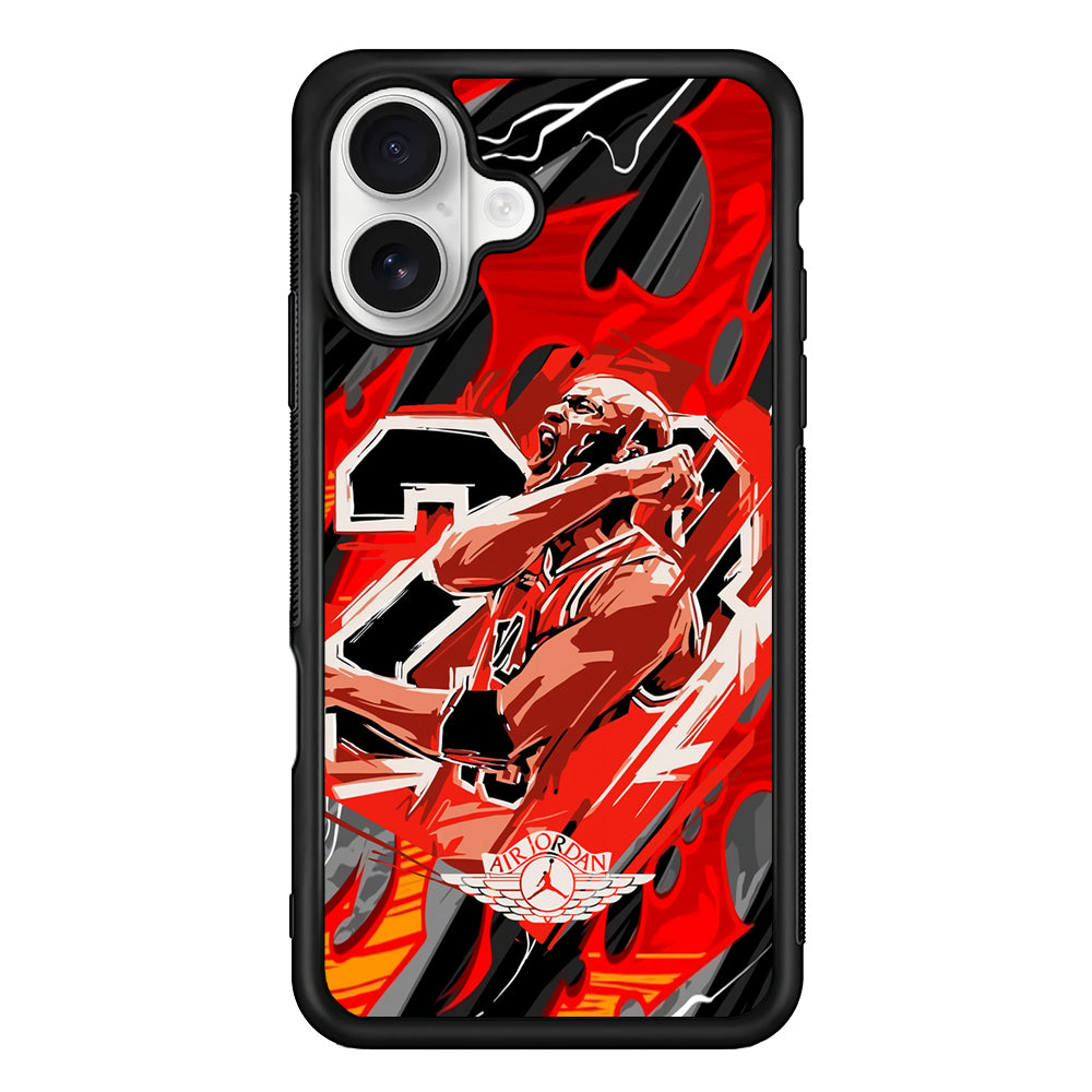 Air Jordan Flaming Spirit iPhone 16 Plus Case – Slim Fit Protective Phone Case