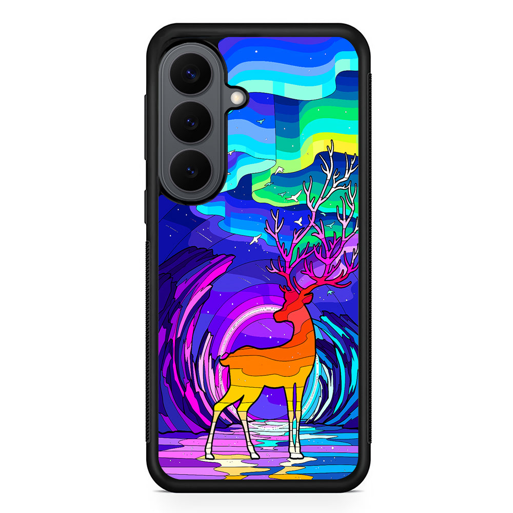 A Deer Colorful Silhouette Samsung Galaxy S26 Plus Case | Slim Rubber Case for Samsung Galaxy S26 Plus