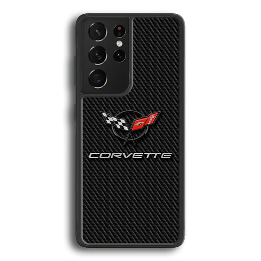 Chevrolet Corvette Logo Carbon Samsung Galaxy S23 Ultra Case | Slim Rubber Case for Samsung Galaxy S23 Ultra