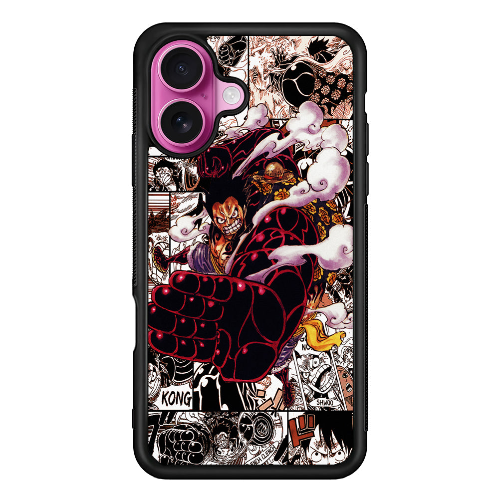 One Piece Luffy Gear 4 Comic iPhone 17 Case | Slim Protective Rubber Phone Cover