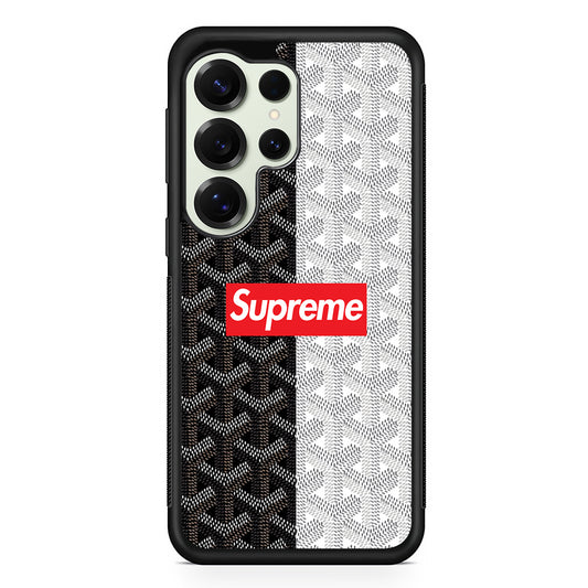Supreme Black White Pattern Samsung Galaxy S25 Ultra Case | Slim Rubber Case for Samsung Galaxy S25 Ultra