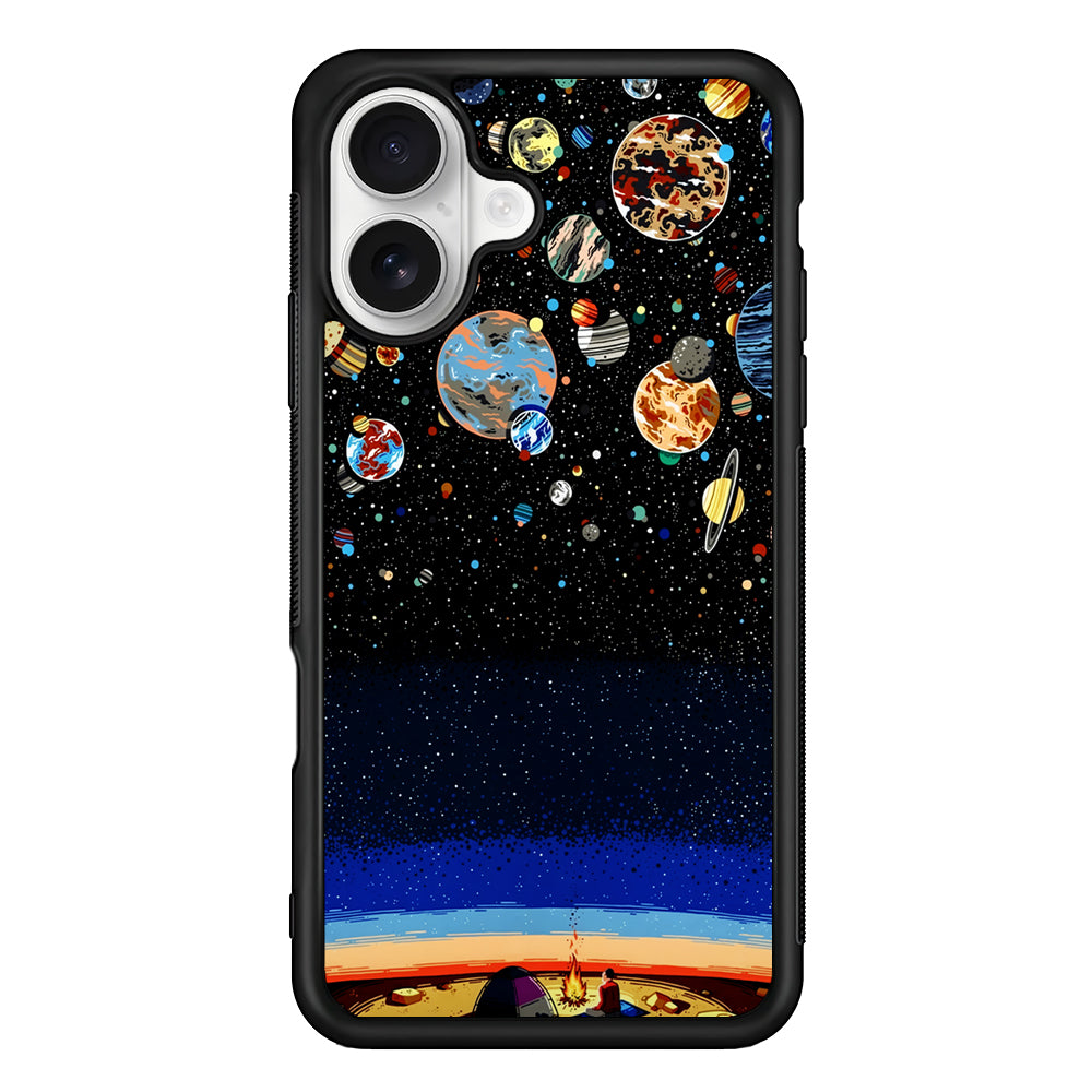 Star Night Camping iPhone 16 Plus Case | Durable Protective Rubber Cover