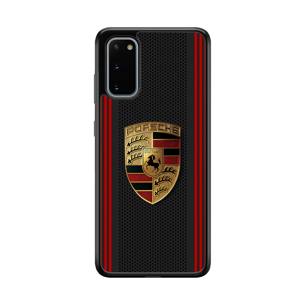 Porsche Gold Emblem Samsung Galaxy S20 Case | Slim Rubber Case for Samsung Galaxy S20