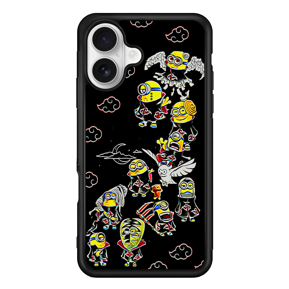 Minions Akatsuki Cosplay iPhone 16 Plus Case | Durable Protective Rubber Cover