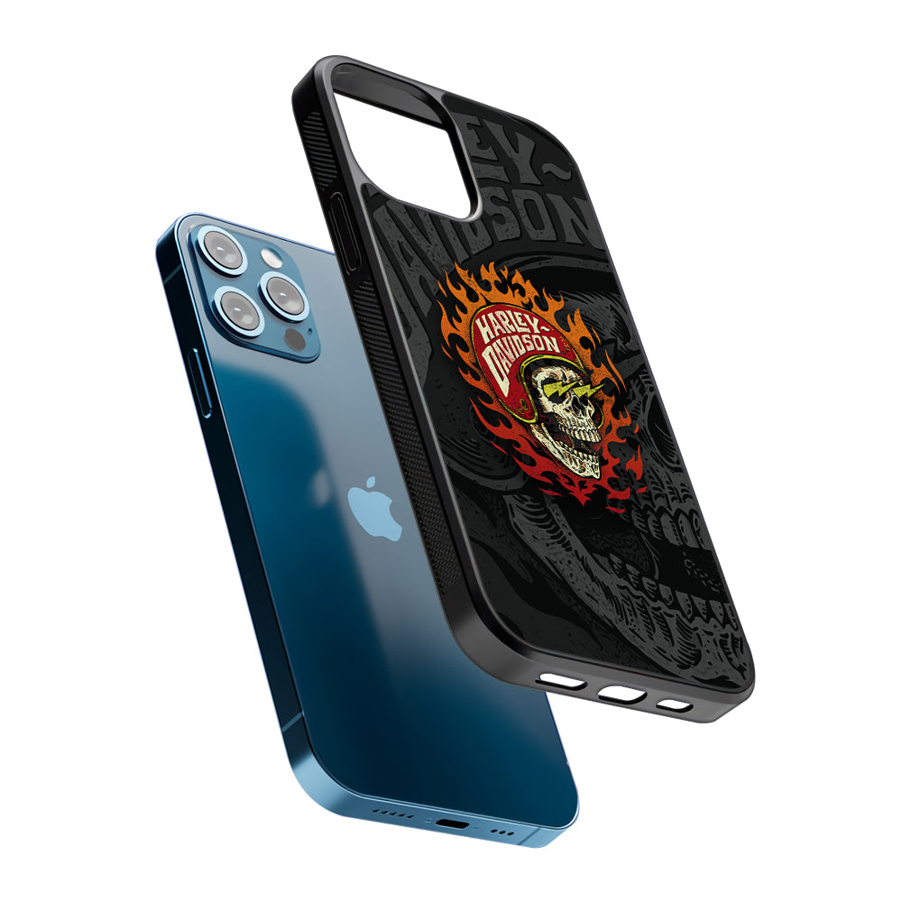 Harley Davidson Flaming Rider 2D Rubber Phone Case | Slim Protective Phone Case