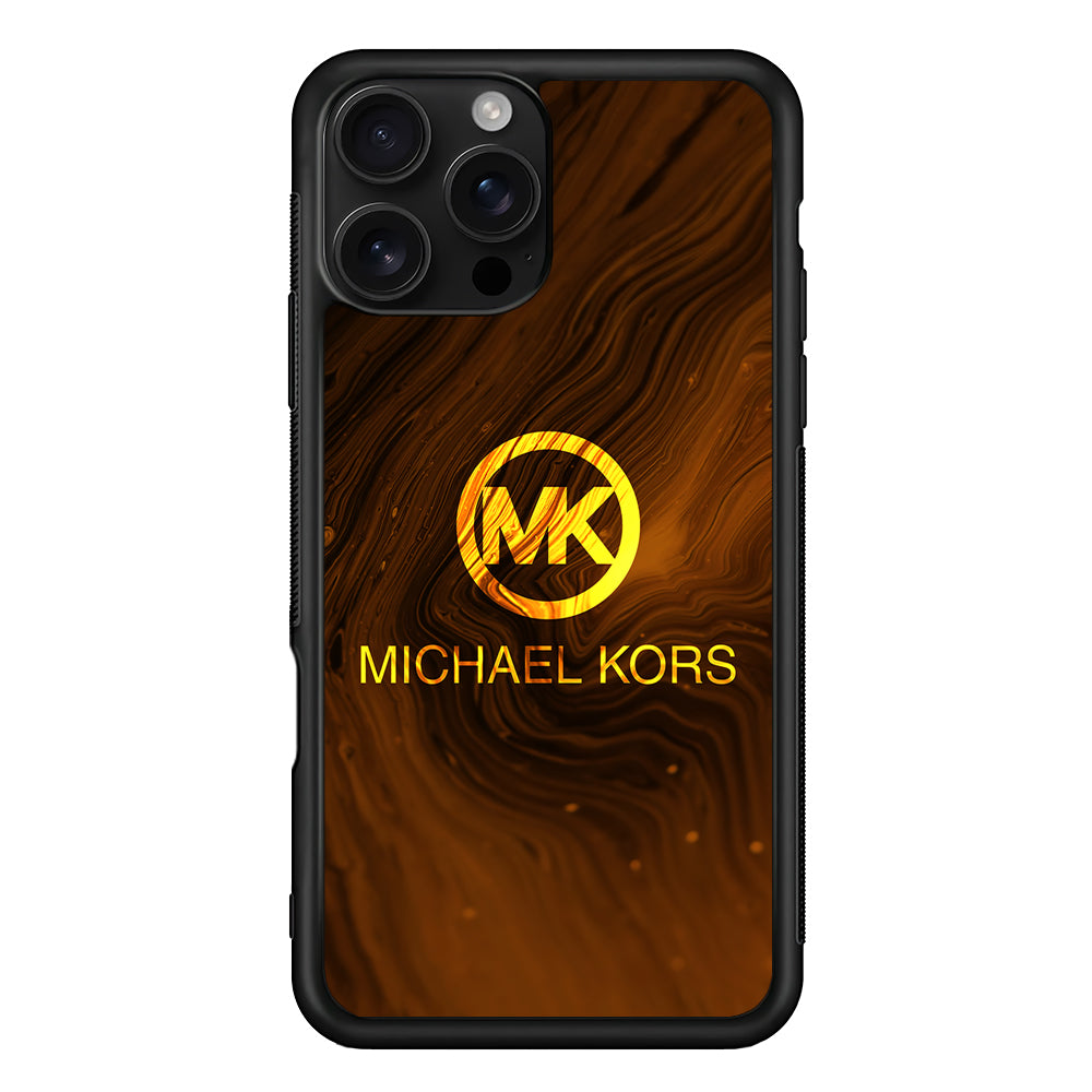 Michael Kors Brown Abstract iPhone 16 Pro Case | Slim Rubber Case for iPhone 16 Pro