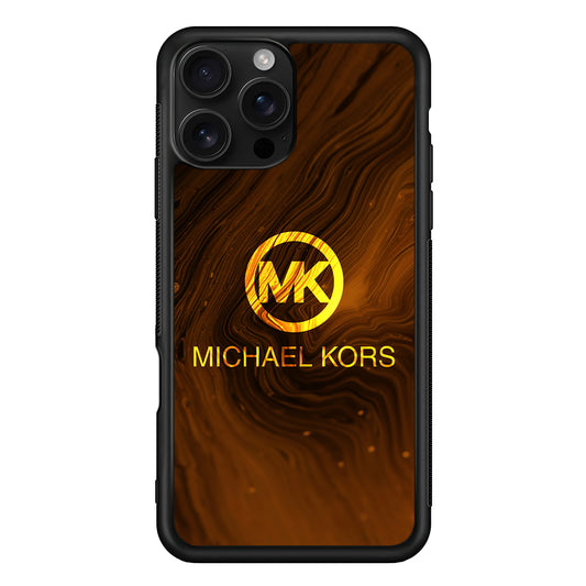 Michael Kors Brown Abstract iPhone 16 Pro Case | Slim Rubber Case for iPhone 16 Pro